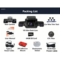 KINETIQ 360° View 5 Channel Dash Cam Front and Rear with AI Driver Monitor System - 4K Quality - Thumbnail