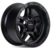 ROH Hammer 18x9 +12 (6x139.7) Matte Black/Gloss Black Lip - Thumbnail