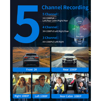 KINETIQ 360° View 5 Channel Dash Cam Front and Rear with AI Driver Monitor System - 4K Quality - Thumbnail