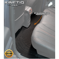 Kinetiq 4x4 BYD Shark 6 Premium TPE All Weather Waterproof Floor Mats with Sill Protection - Thumbnail
