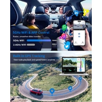 KINETIQ 360° View 5 Channel Dash Cam Front and Rear with AI Driver Monitor System - 4K Quality - Thumbnail