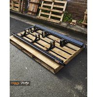 Phat Bars Toyota Hilux N80 ANGLED Rock Sliders / Side Steps – P/C Ally Checkerplate Tread