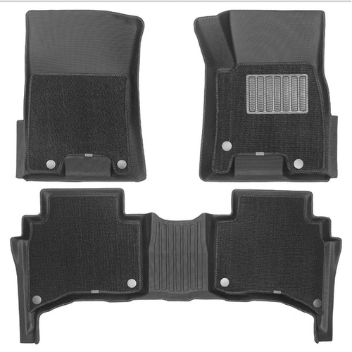 Kinetiq 4x4 Kia Tasman Dual Layer All Weather Waterproof Floor Mats With Door Sill Protection
