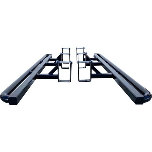 Toyota Hilux N80 FLAT Rock Sliders / Side Steps – Powdercoated [size: Dual Cab]