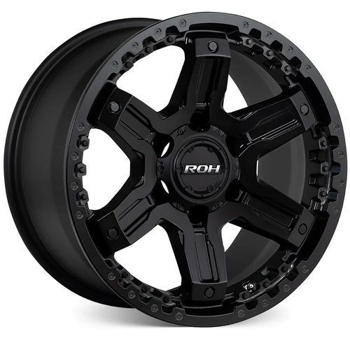 ROH Rock 6 18x9 +25 (6x139.7) Matte Black/Tinted Lip 