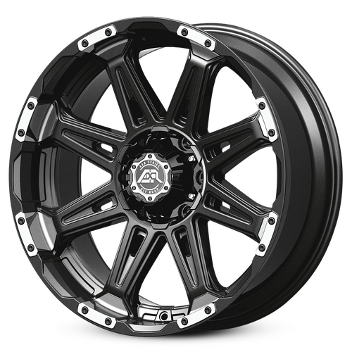 Advanti Racing M8 18x9 +20 (6x139.7) Matte Black w/ Lip Polish