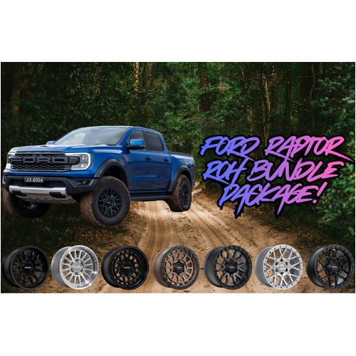Ford Raptor Package Deal 6 - Front Perch Collar Lift/Levelling Kit with ROH Wheels and 35" Maxxis Razr Tyres!
