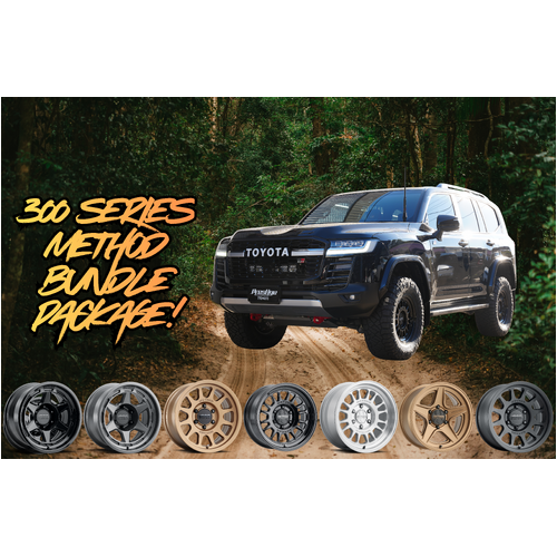 Toyota Landcruiser 300 Series Package Deal 3 - Old Man Emu 2" BP-51 Lift Kit with 17" Method Race Wheels and 33" Yokohama Geolandar G016 X-AT Tyres!