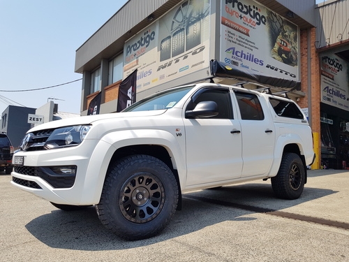 VW Amarok fitted up with 17'' Black Fuel Vector Wheels & 265/70r17 Falken AT3W Wildpeak Tyres image