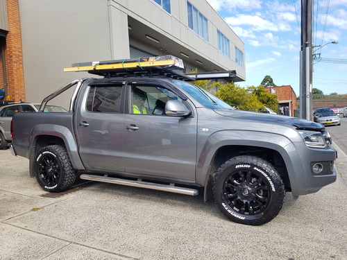 VW Amarok fitted with 18'' Black Fuel Vapor Wheels & 265/60r18 Monsta Mud Warrior Tyres image