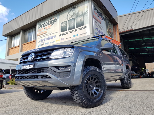 VW Amarok fitted with 17'' Black Fuel Vector Wheels & 285/70r17 Nitto Ridge Grappler Tyres