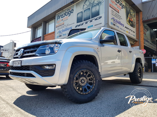 VW Amarok fitted up with 17" Black Fuel Vectors & 265/70R17 Achilles XMT Mud Terrain Tyres