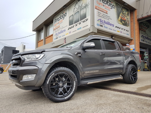Ford Ranger Wildtrak fitted with 20'' Black Hussla Beretta Wheels & 265/50r20 Monsta Terrain Gripper