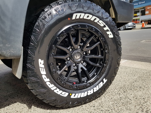 Ford Ranger (2008) fitted with 17" Black Fuel Rebel Wheels & 265/65r17 Monsta Terrain Gripper AT's image