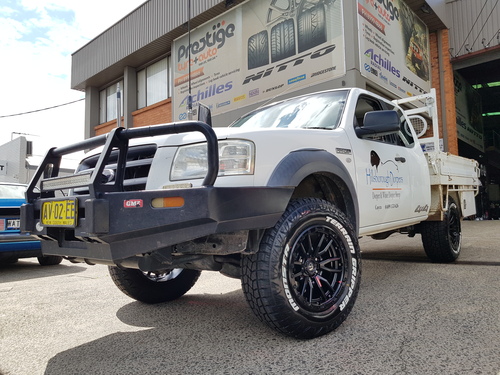 Ford Ranger (2008) fitted with 17" Black Fuel Rebel Wheels & 265/65r17 Monsta Terrain Gripper AT's