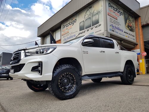 Toyota Hilux N80 fitted with 17" King Wheels Australia D-Locker Steelies & Black Bear Tyres AT2's