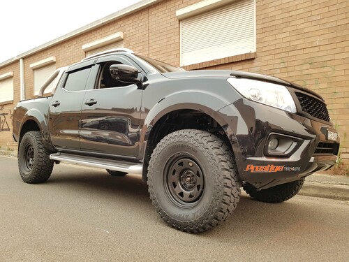 Nissan Navara fitted up with 16" King Steel Wheels & 285/75r16 Mickey Thompson Baja ATZ P3 Tyres