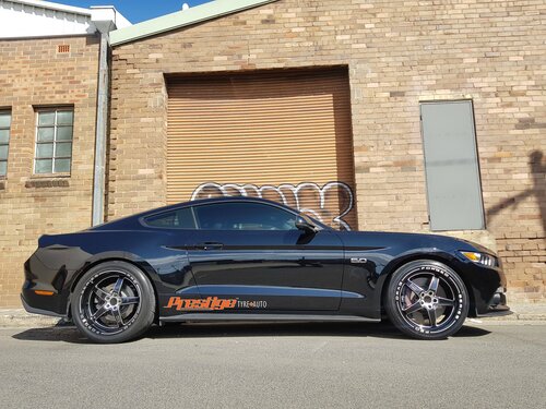 Ford Mustang GT fitted up with 20" Staggered  Pro Drag Wheels & Nitto Invo Tyres image