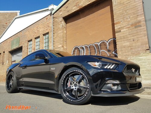 Ford Mustang GT fitted up with 20" Staggered  Pro Drag Wheels & Nitto Invo Tyres