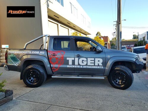 VW Amarok fitted up with 17'' Black Fuel Vector Wheels &  285/70r17 Falken Wildpeak AT3W Tyres image