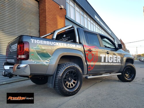 VW Amarok fitted up with 17'' Black Fuel Vector Wheels &  285/70r17 Falken Wildpeak AT3W Tyres