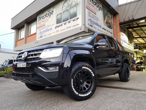 VW Amarok fitted up with 17'' Black Fuel Vector Wheels & 265/70r17 Monsta AT Terrain Gripper Tyres