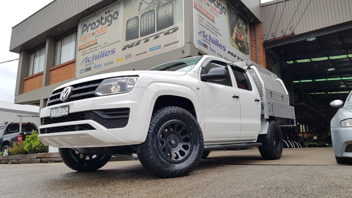VW Amarok fitted up with 17'' Black Fuel Vector Wheels & 265/70r17 Monsta Terrain Gripper Tyres